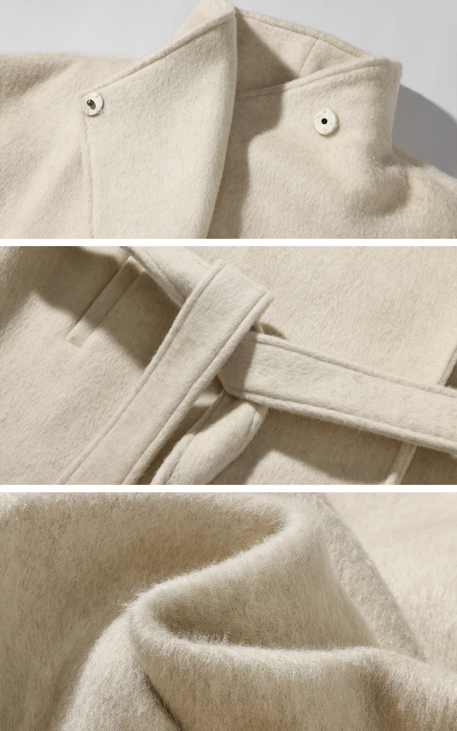 0122stepll Wool Stand-Collar Long Coat