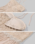 Hydrae Robe longue sirène en dentelle à dos nu