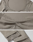 Rase Le Sol レースパネル付きフィット長袖Tシャツ