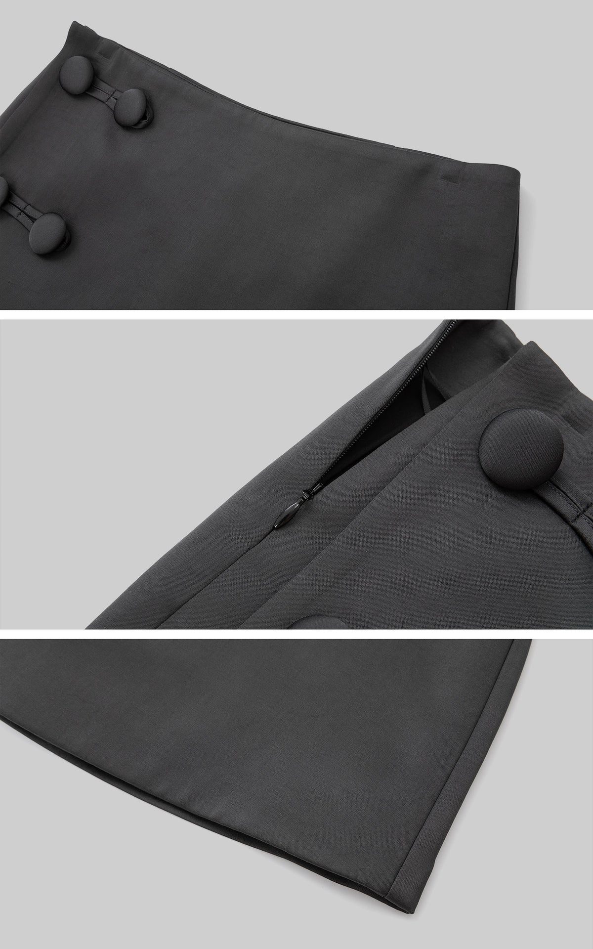 IAMXIAA Toggle Detail Low-Rise Mini Skirt