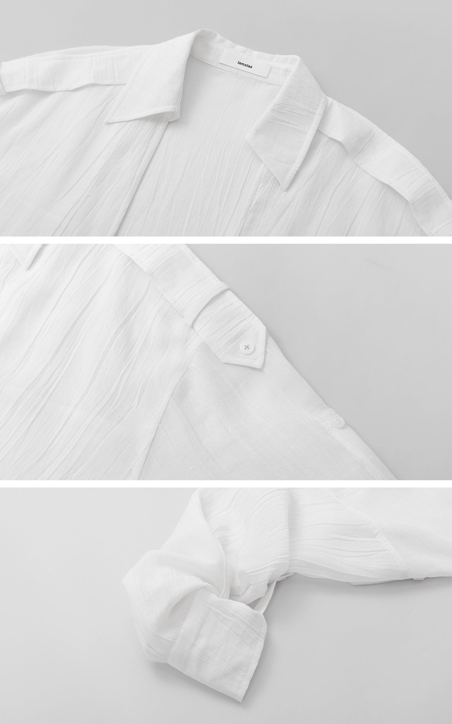 IAMXIAA Sheer Plunge Collar Shirt