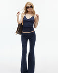 IAMXIAA Y2K Backless Halter Top & Low Rise Ruched Flare Pants Set