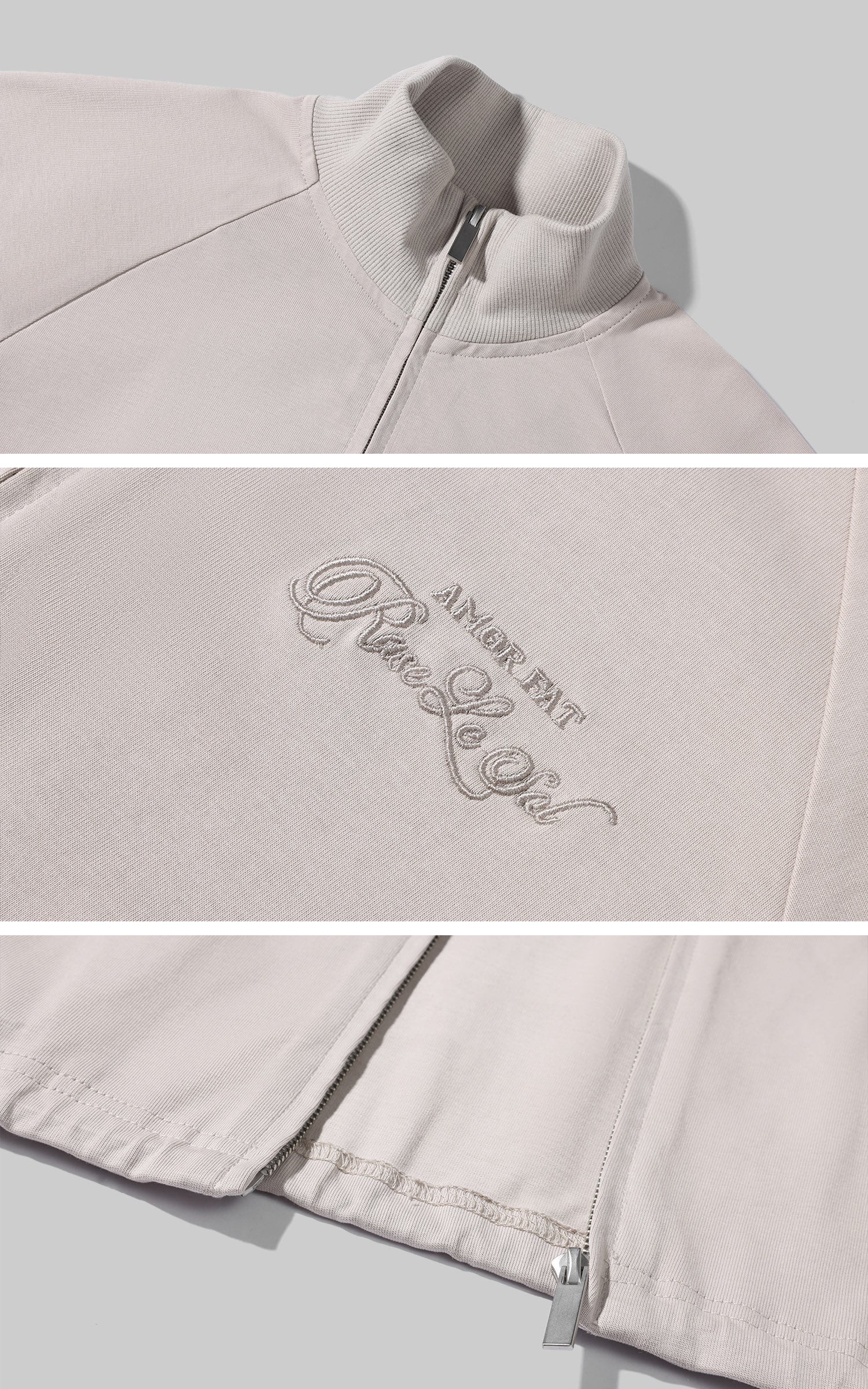 Rase le sol 크롭 집업 재킷 &amp; 와이드 팬츠 세트