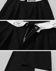 WARDEN EDGE グラフィック折り返しウエストプリーツワイドレッグパンツ