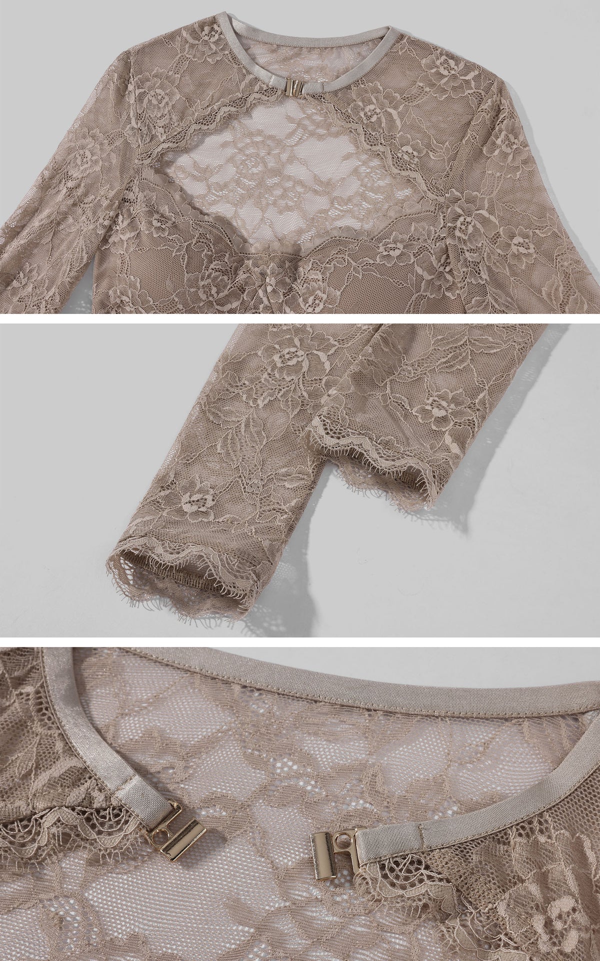 Hydrae Cutout Lace Top &amp; Leather-Look Shorts Set
