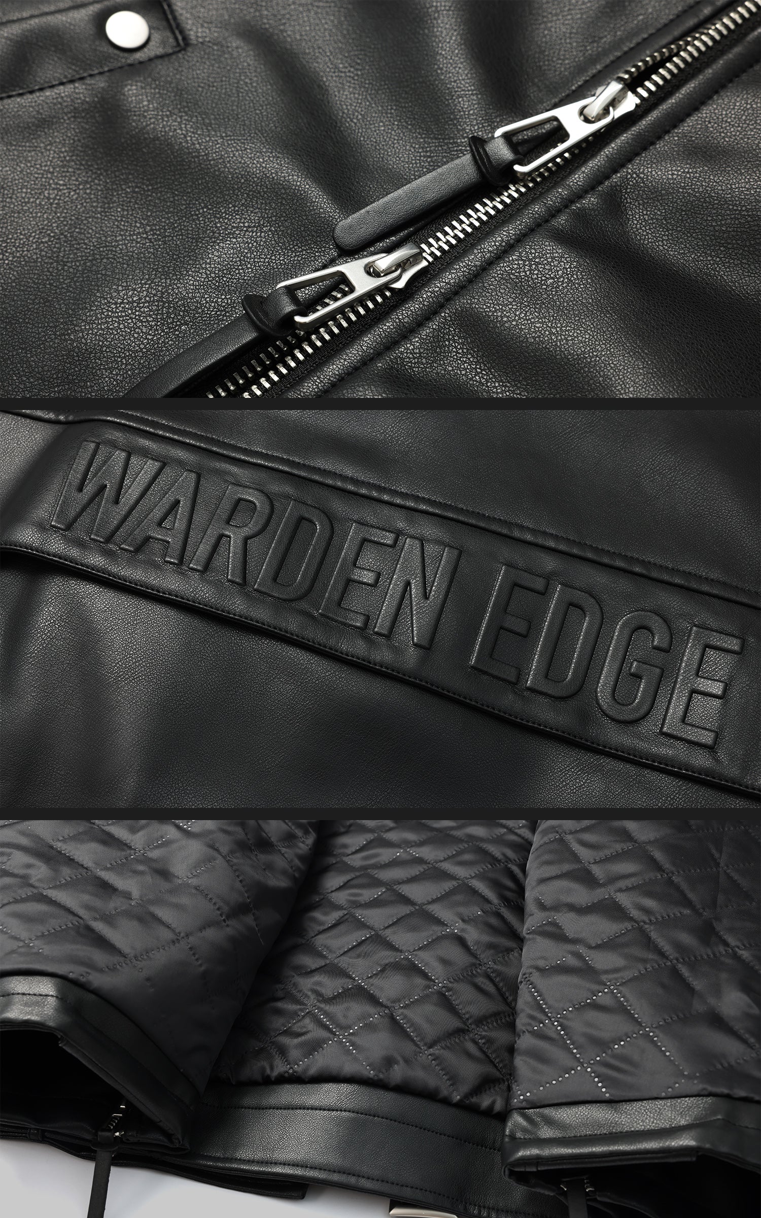 WARDEN EDGE Oversized PU Leather Moto Jacket