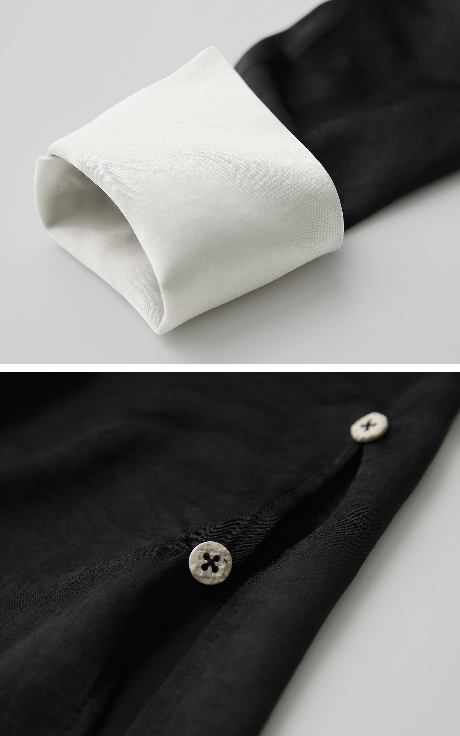 DOINDULGE Deconstructed Asymmetric Contrast Shirt