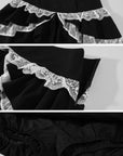 Rase le sol Romantic Lace Ruffle Long Sleeve Top & Layered Mini Skirt Set
