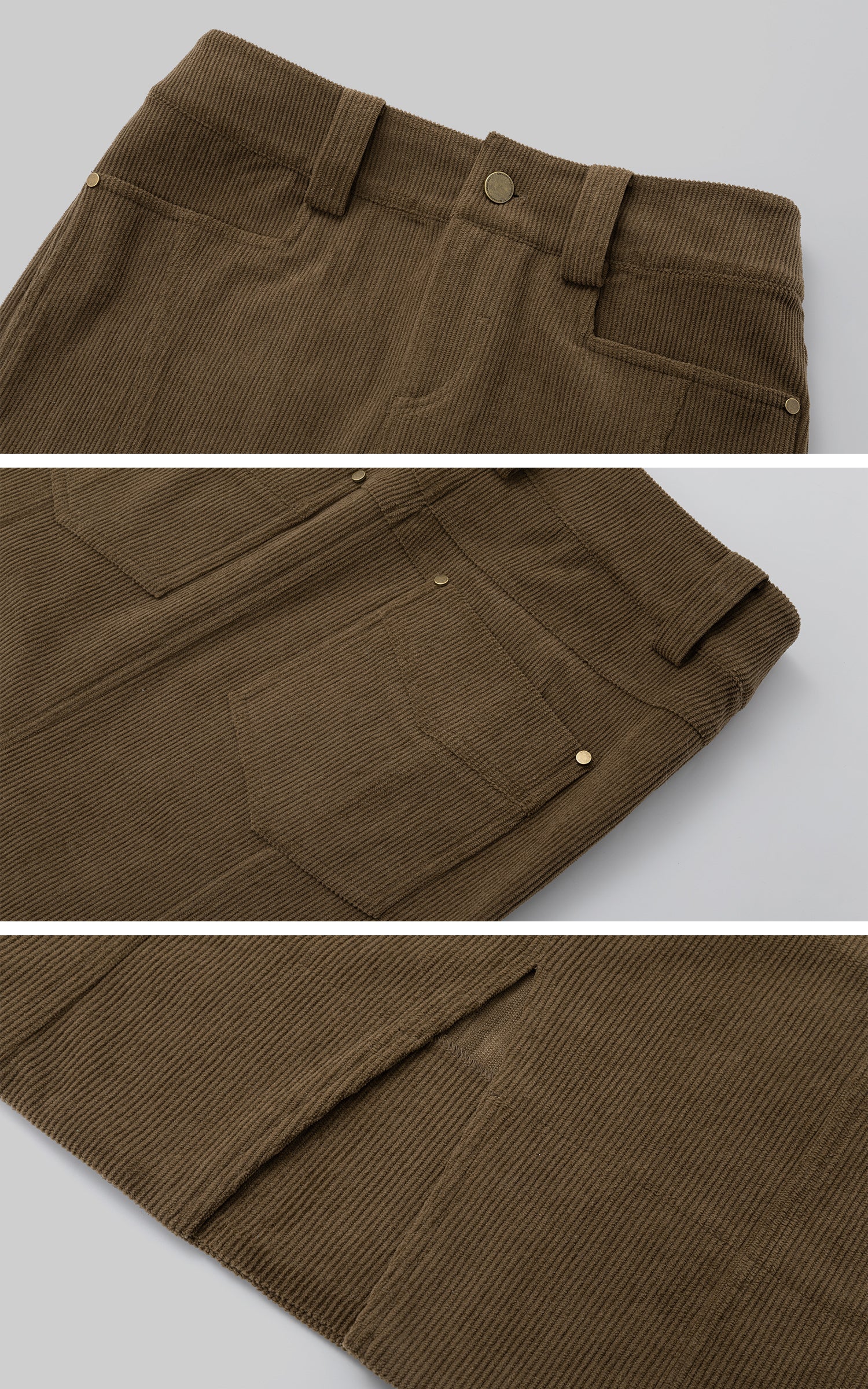 IAMXIAA 하이웨이스트 코듀로이 바디콘 미디 스커트