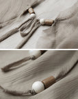 DOINDULGE Sheer Drape Long Cardigan with Bead Tie Detail