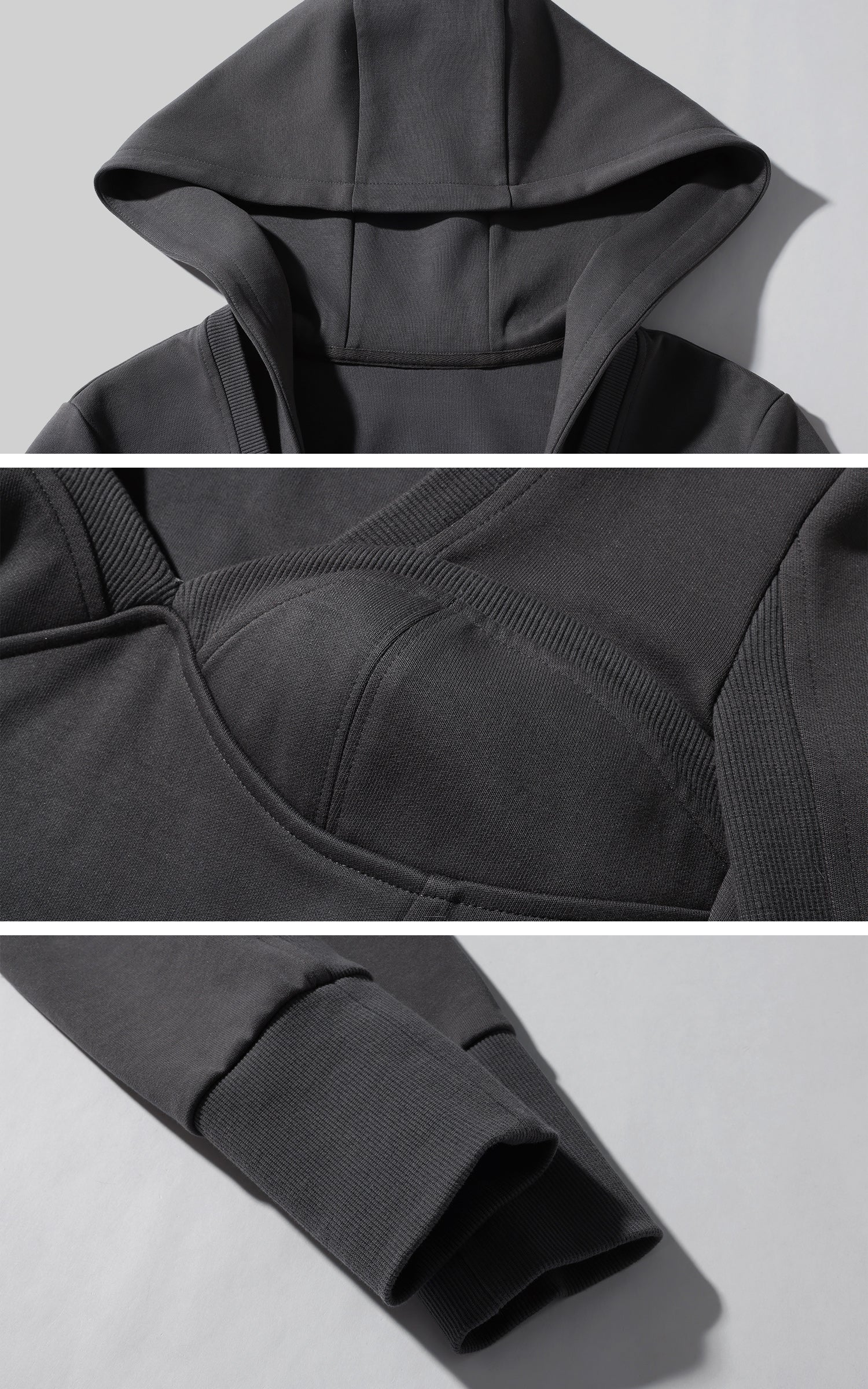 Rase le sol Deconstructed Fitted Hooded Sculpted Sweatshirt