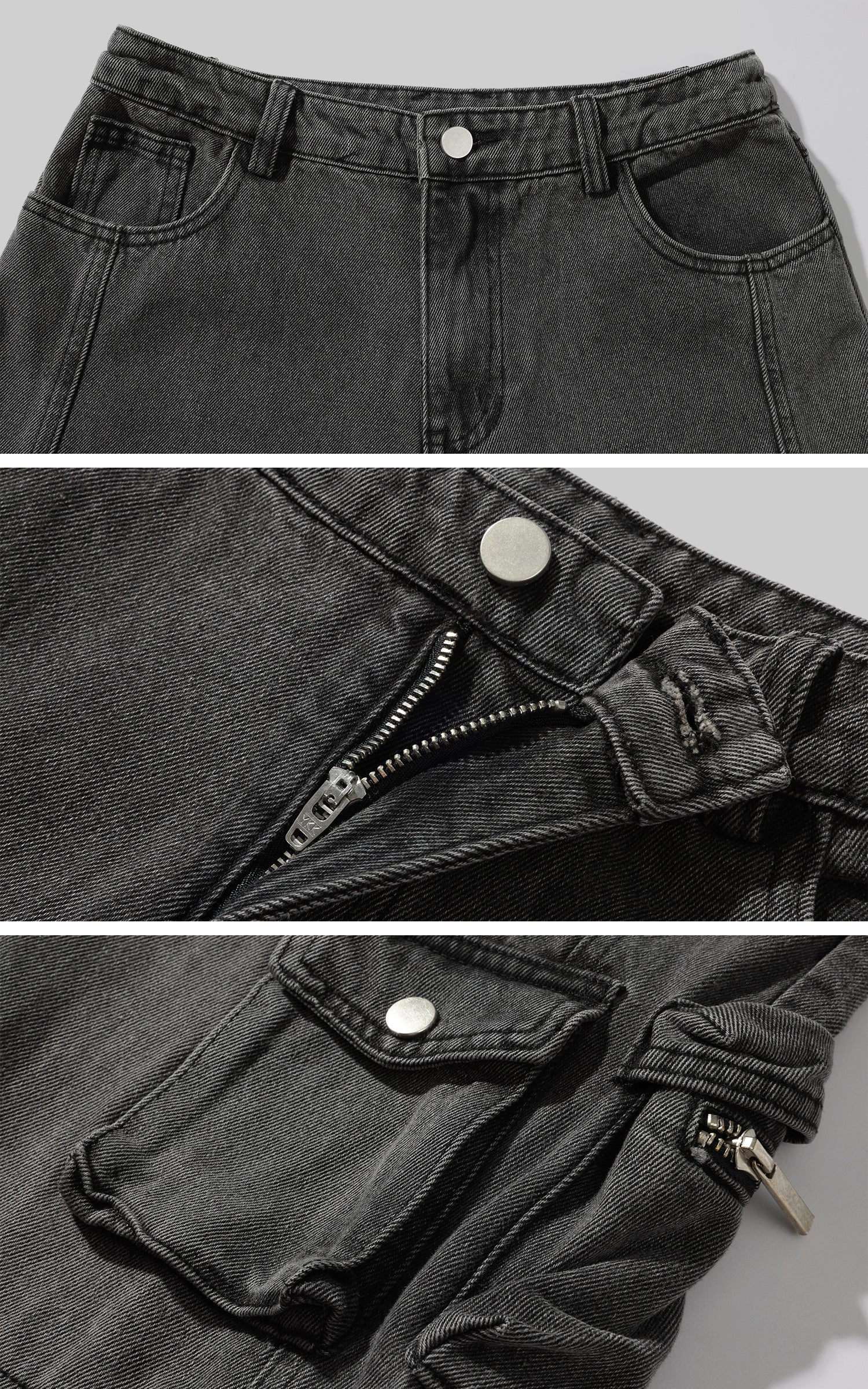 Rase le sol Deconstructed Cargo Pants with Strap Detailing - PINKPARKS