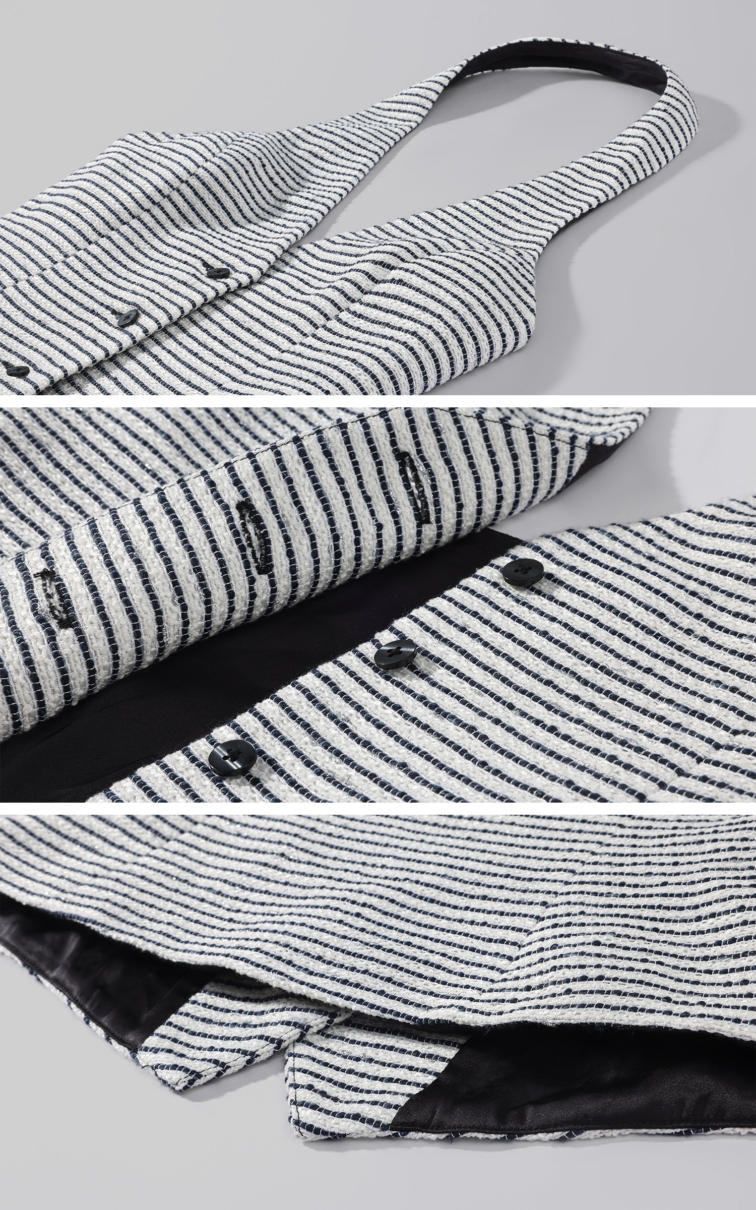 0122stepll Striped Halter Tailored Knit Vest