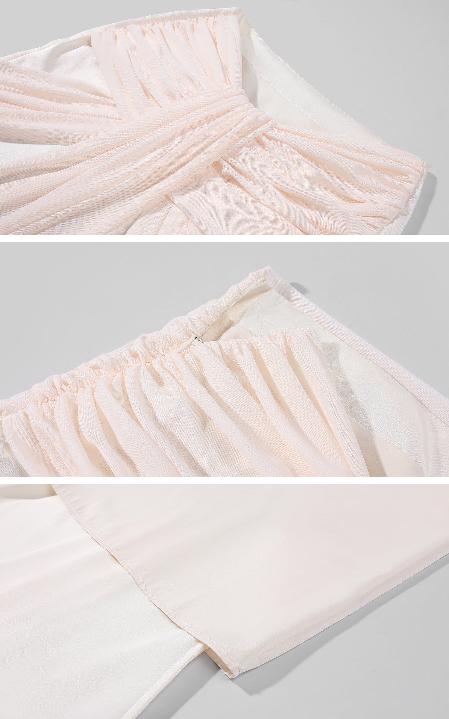 Rase le sol Ruched Halter Top &amp; Draped Maxi Skirt Set