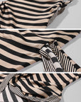 ROVENTE Haut écharpe drapé à rayures asymétriques