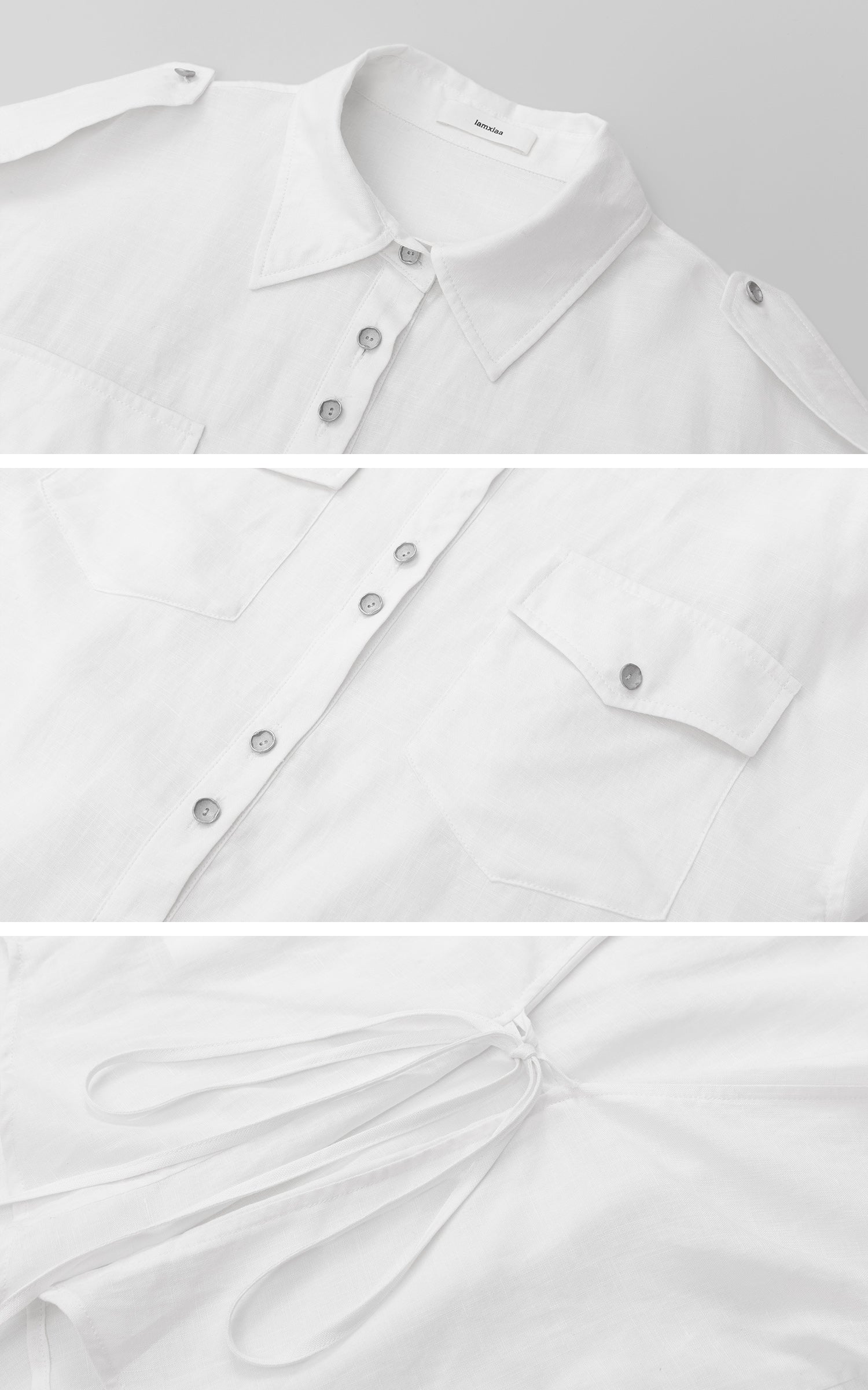 IAMXIAA Utility Tie-Back Oversized Shirt