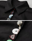 DOINDULGE Deformed Button Structured Shirt