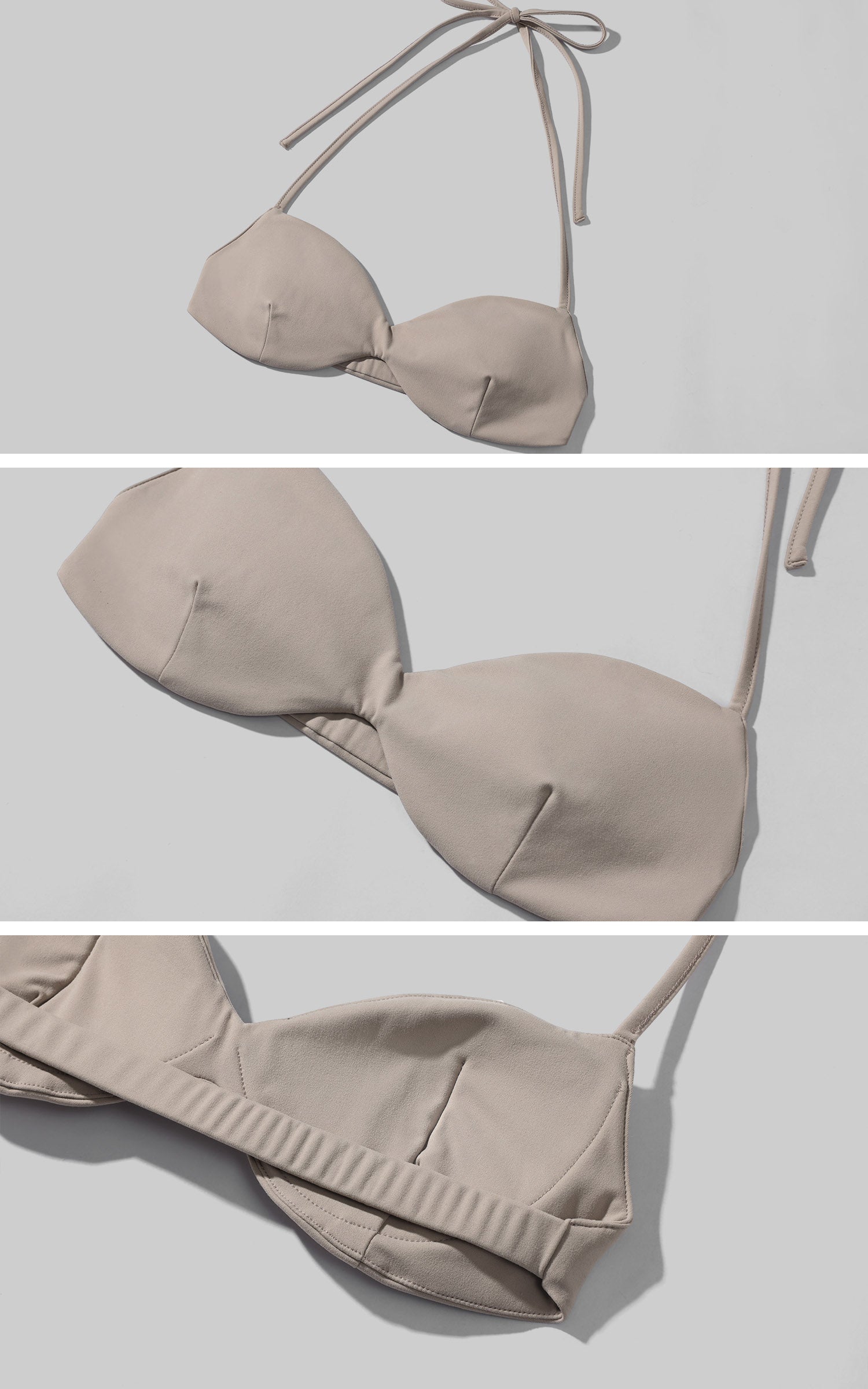 Rase le sol Draped Fitted Top and Strappy Bralette Layered Set