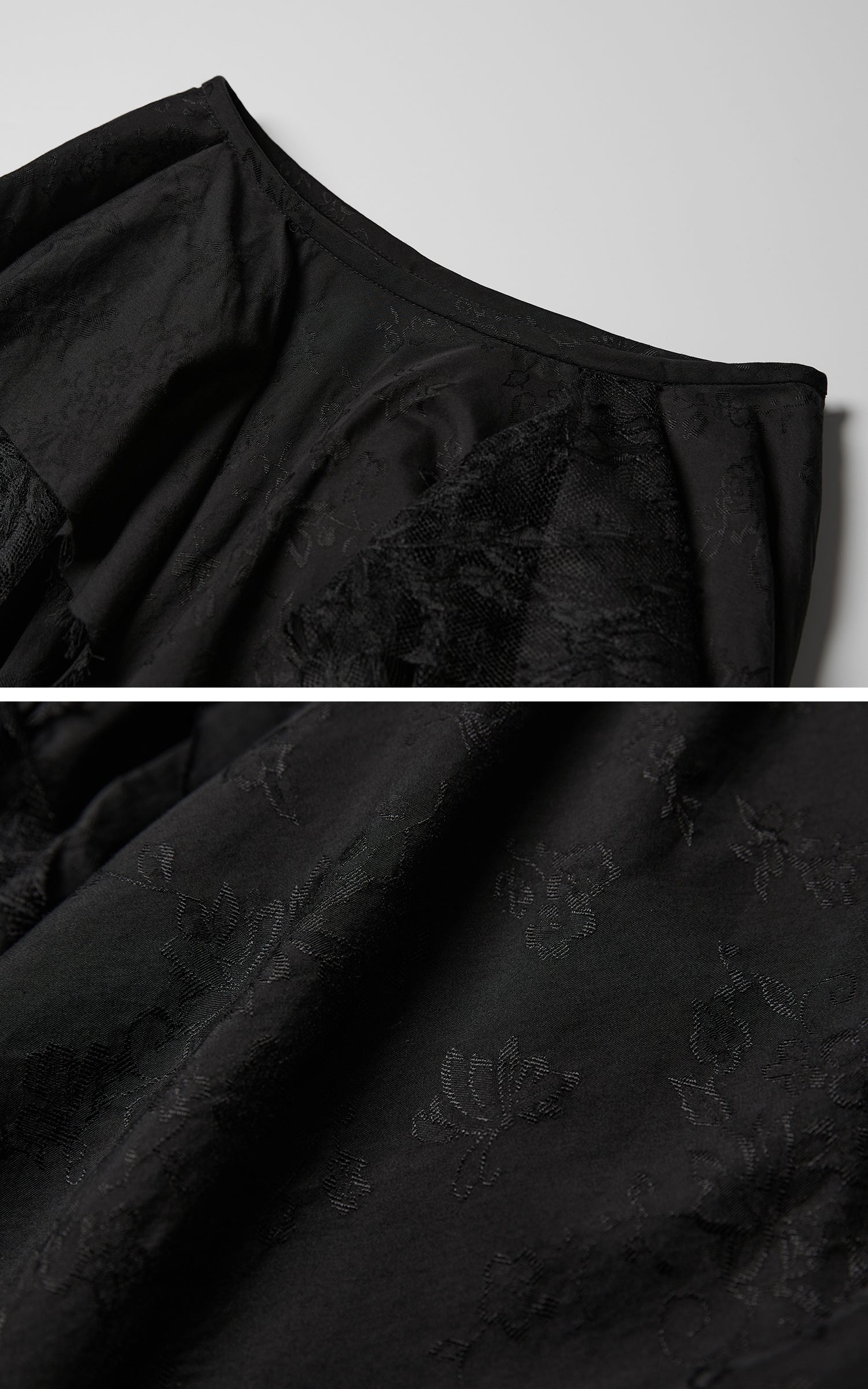 DOINDULGE Layered Asymmetric Jacquard Skirt