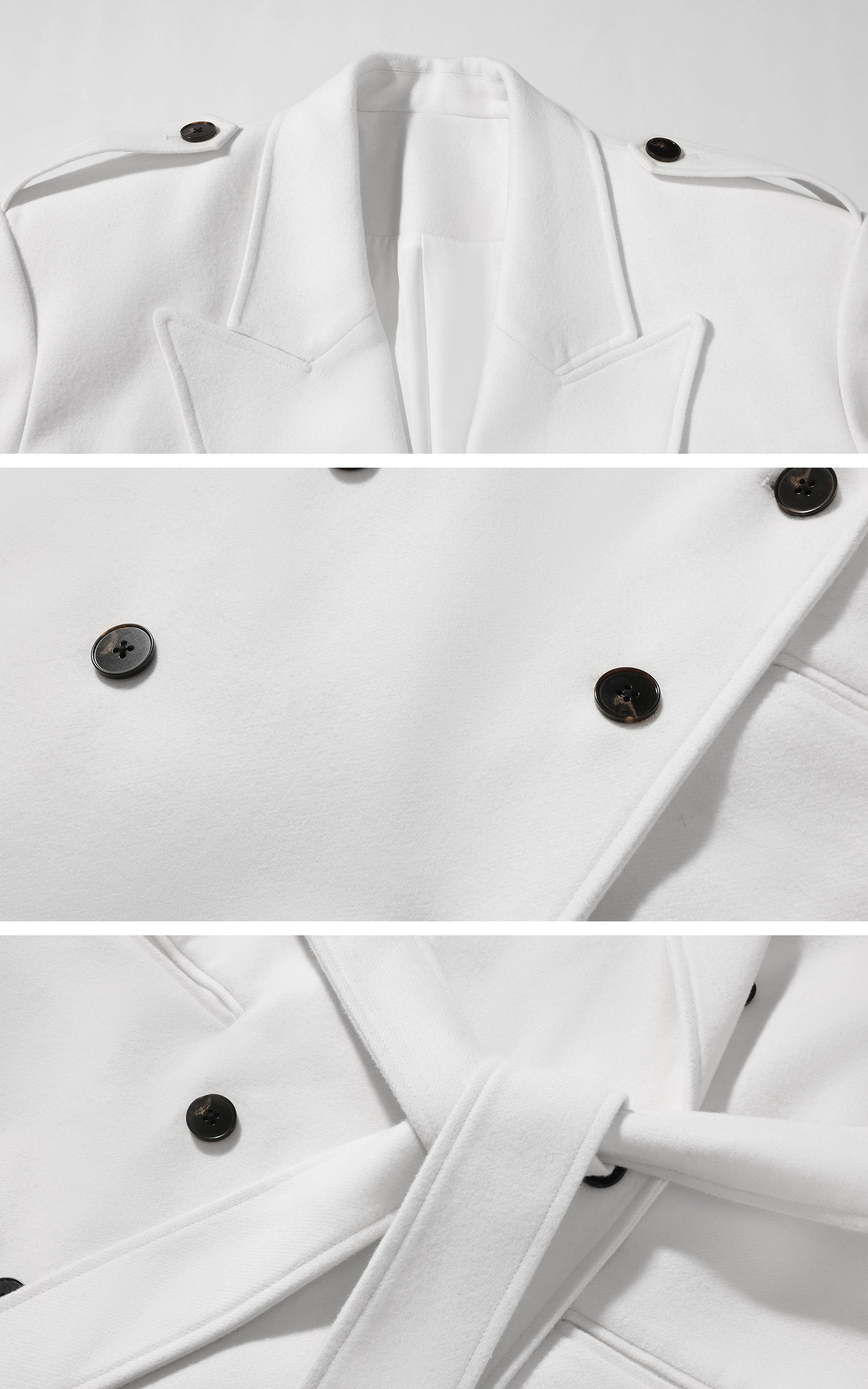 ROVENTE Long Double-Breasted Belted Coat