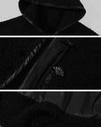 Hydrae Oversized Hooded Teddy Jacket with Curved Hem