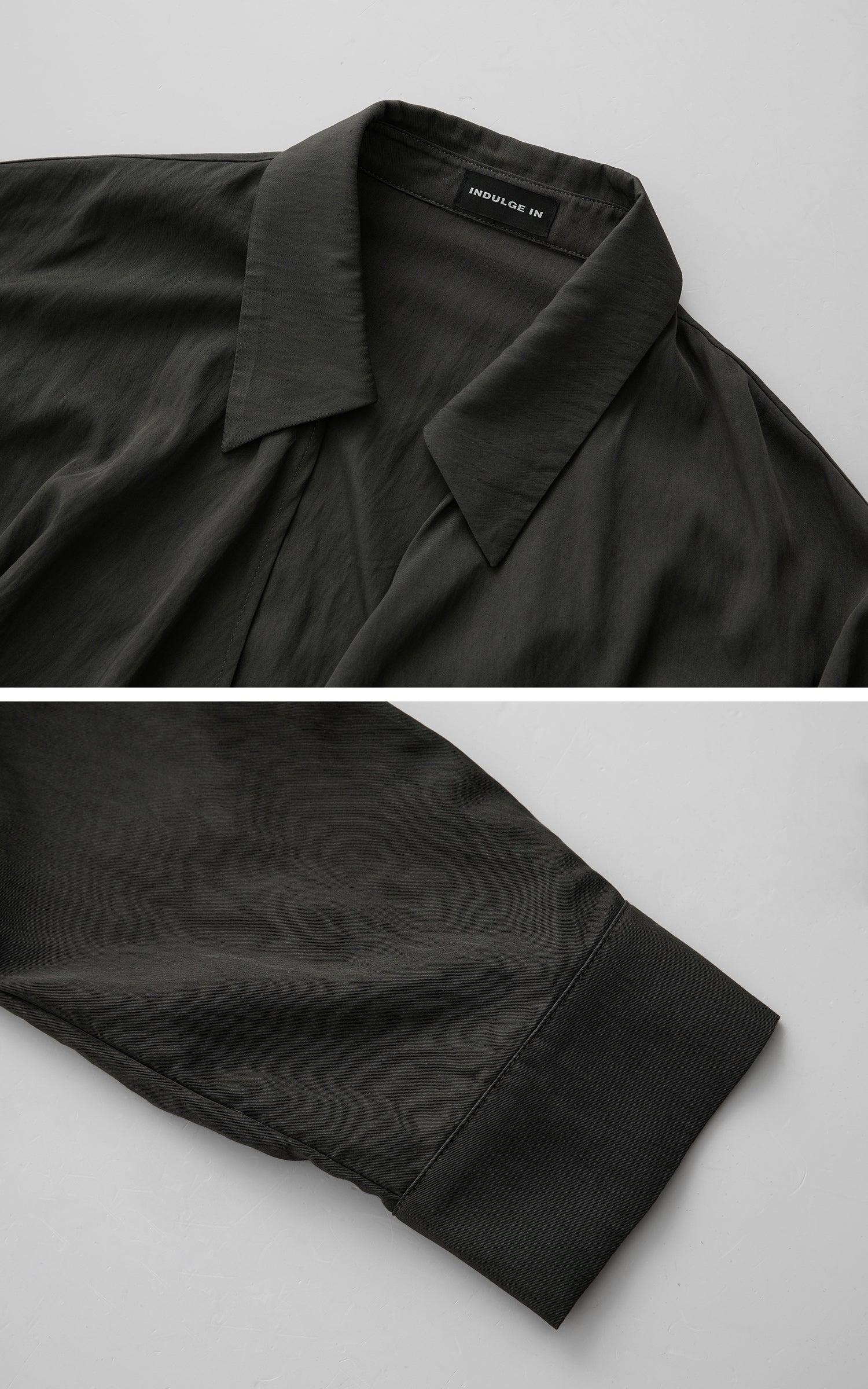 DOINDULGE Draped Wrap Shirt with Asymmetric Tie Waist