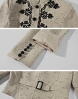 Hydrae 装飾的刺繍入りクロップドテーラードジャケット