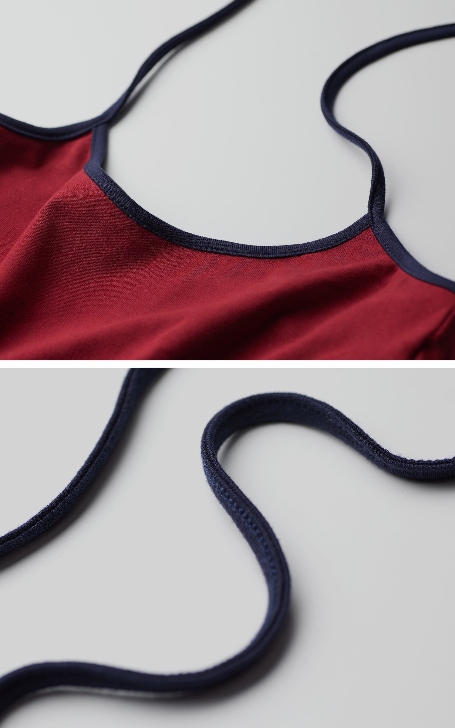 DOINDULGE Curved-Bound Halter Tank Top