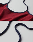 DOINDULGE Curved-Bound Halter Tank Top
