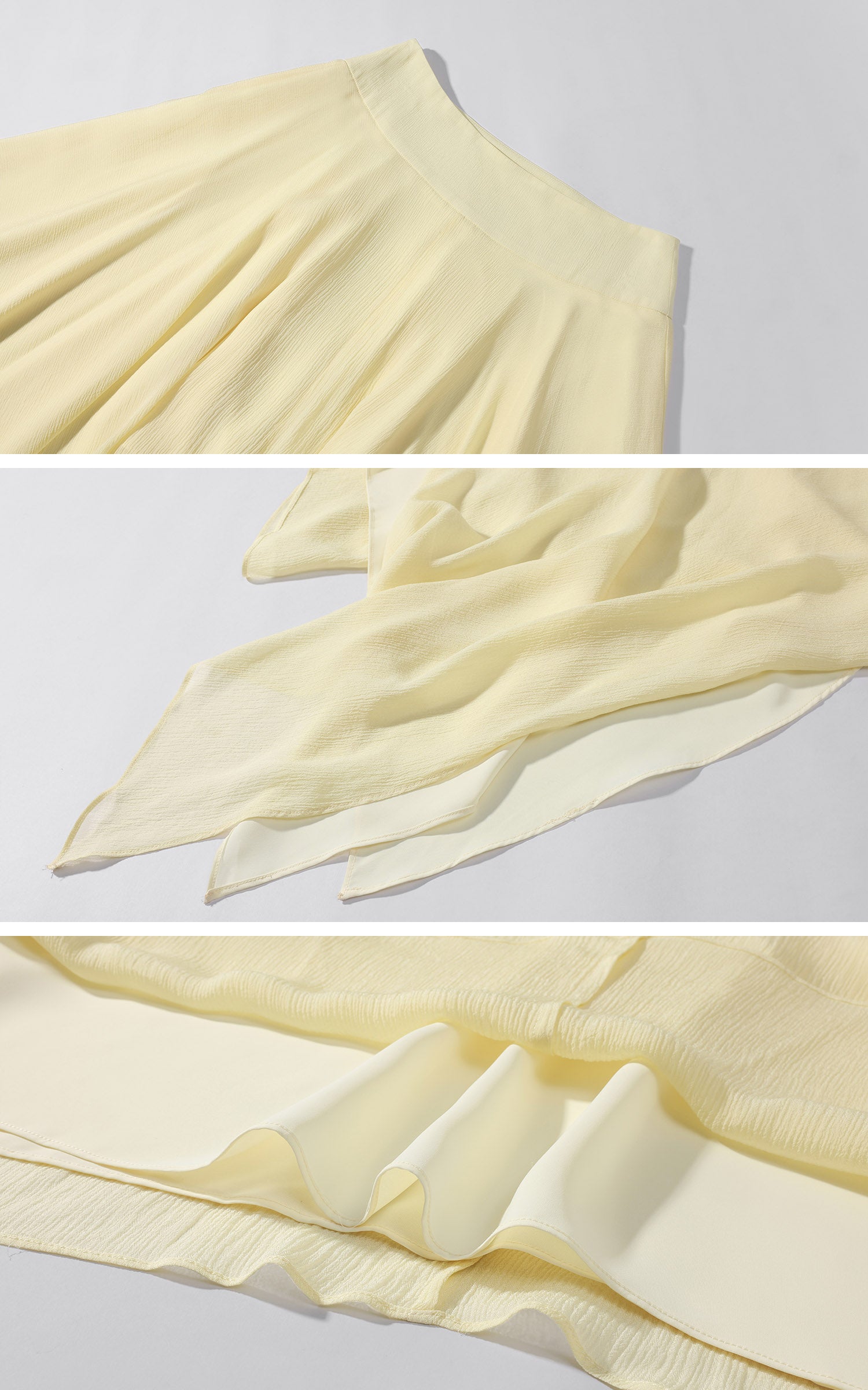 ROVENTE Haut dos nu transparent &amp; Ensemble jupe asymétrique en mousseline