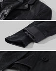 ROVENTE Faux Leather Tailored Blazer & Pencil Skirt Set