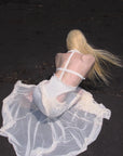 RASE LE SOL Ruffled Open-Waist Mermaid Dress