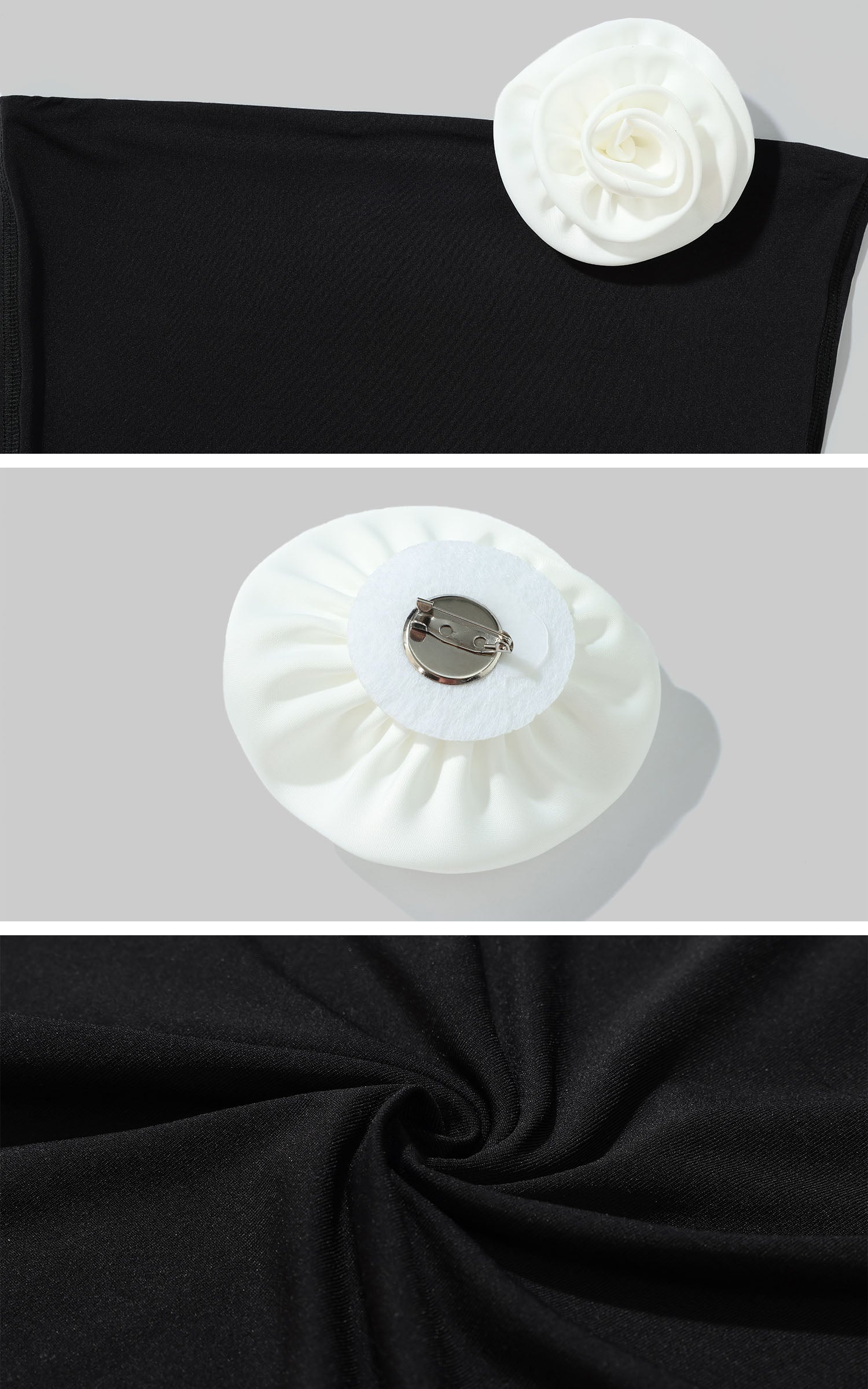 0122stepll Backless Sleeveless Top with Removable Flower