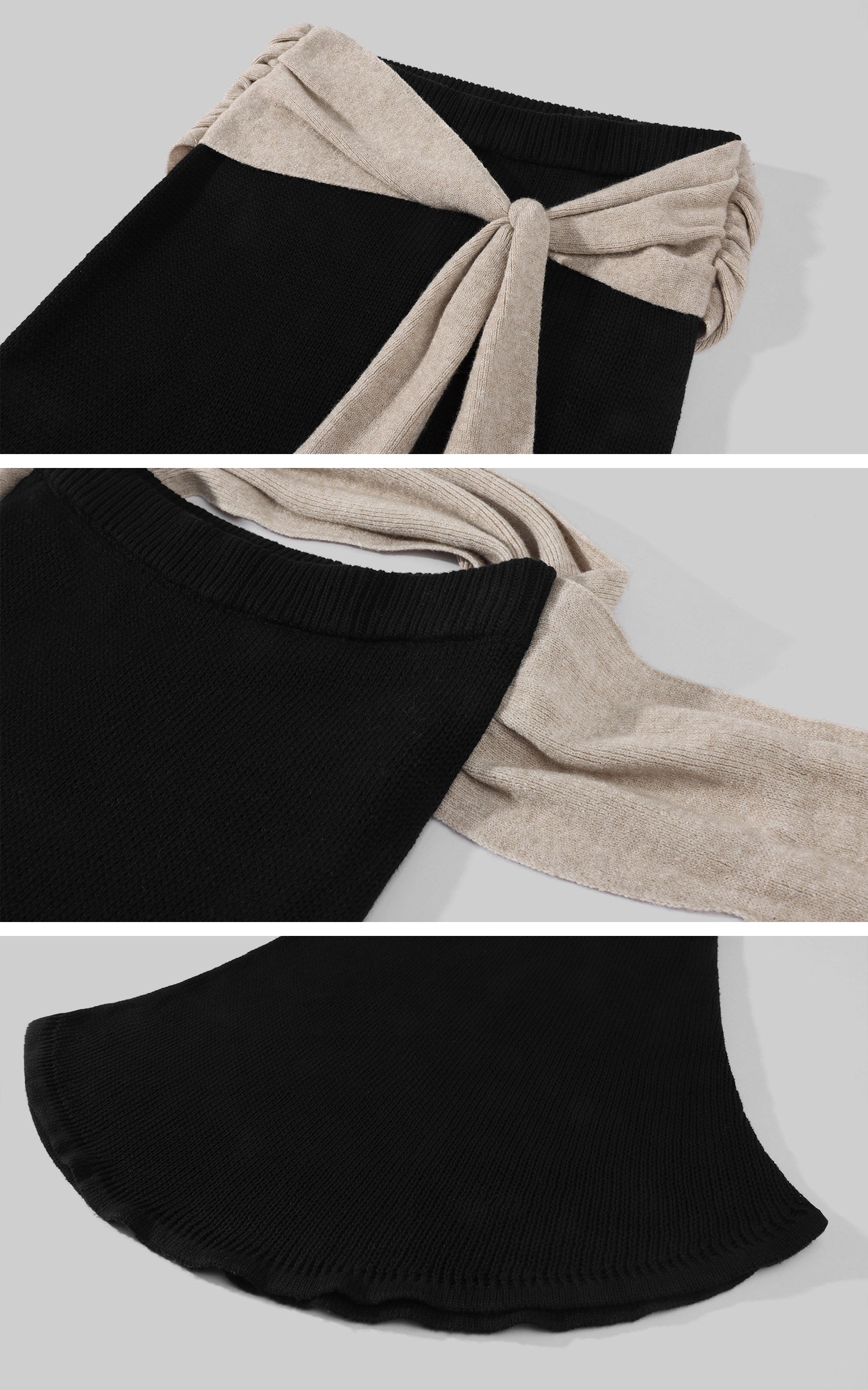 Rase le sol Draped Tie-Waist Wool Knit Maxi Skirt