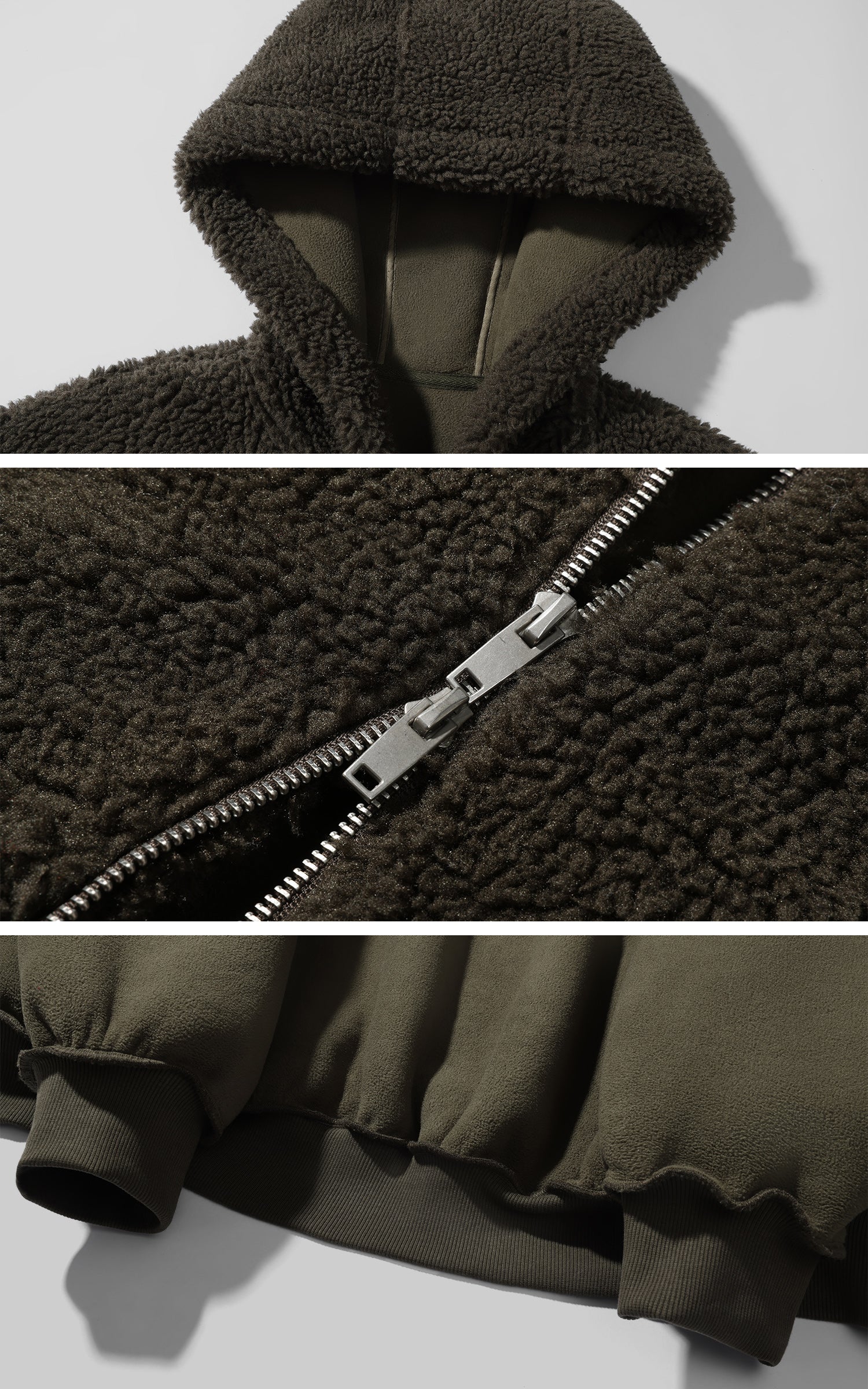 ROVENTE Veste à capuche courte en polaire