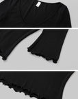 IAMXIAA Lace Trim Top & Midi Skirt Set
