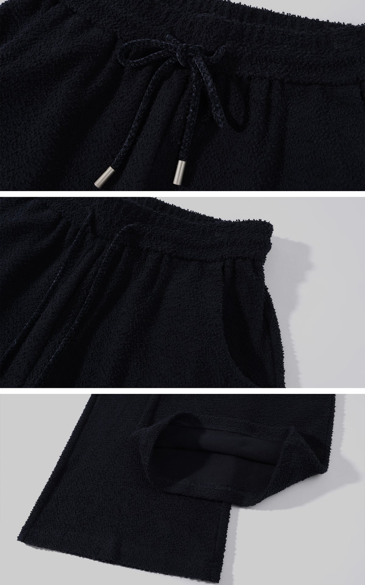 WARDEN EDGE Textured Fleece Cropped Hoodie &amp; Wide Leg Sweatpants Set