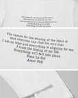 Rase le sol Semi-Sheer Long Sleeve Tee with Quote Print + Minimal Triangle Bra Set