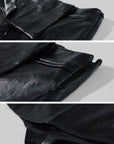 Rase le sol Asymmetric Wrap Leather Skort