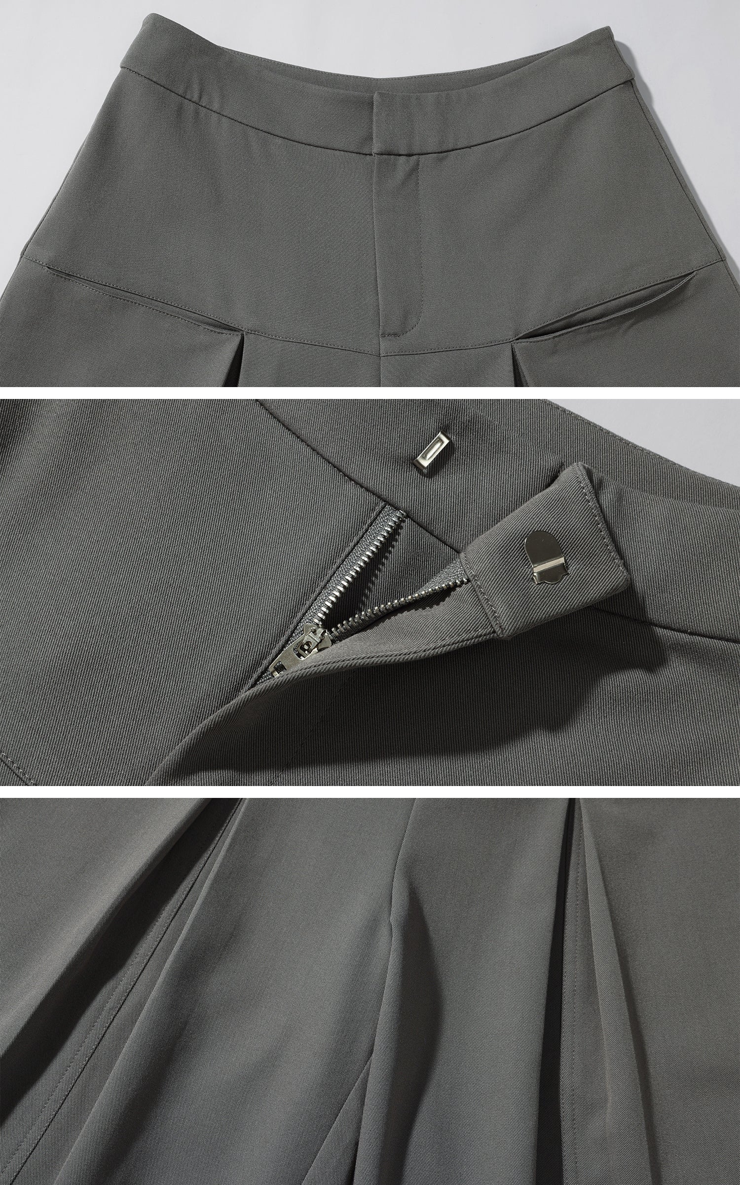 Rase le sol Pantalon large plissé taille haute