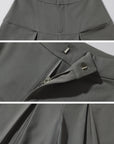 Rase le sol Pantalon large plissé taille haute