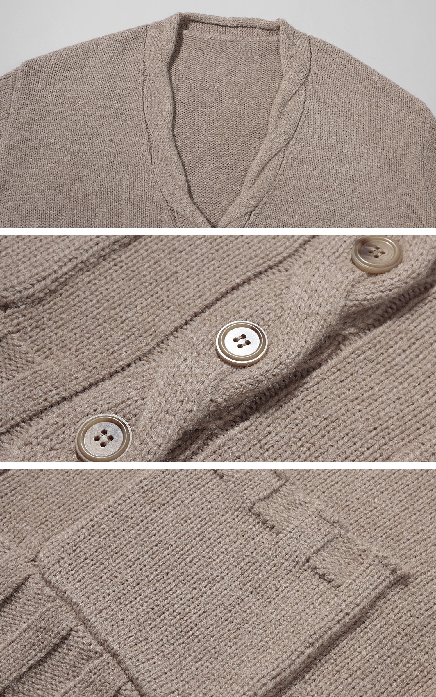 ROVENTE Nordic Jacquard Knit Cardigan Shorts and Scarf Set