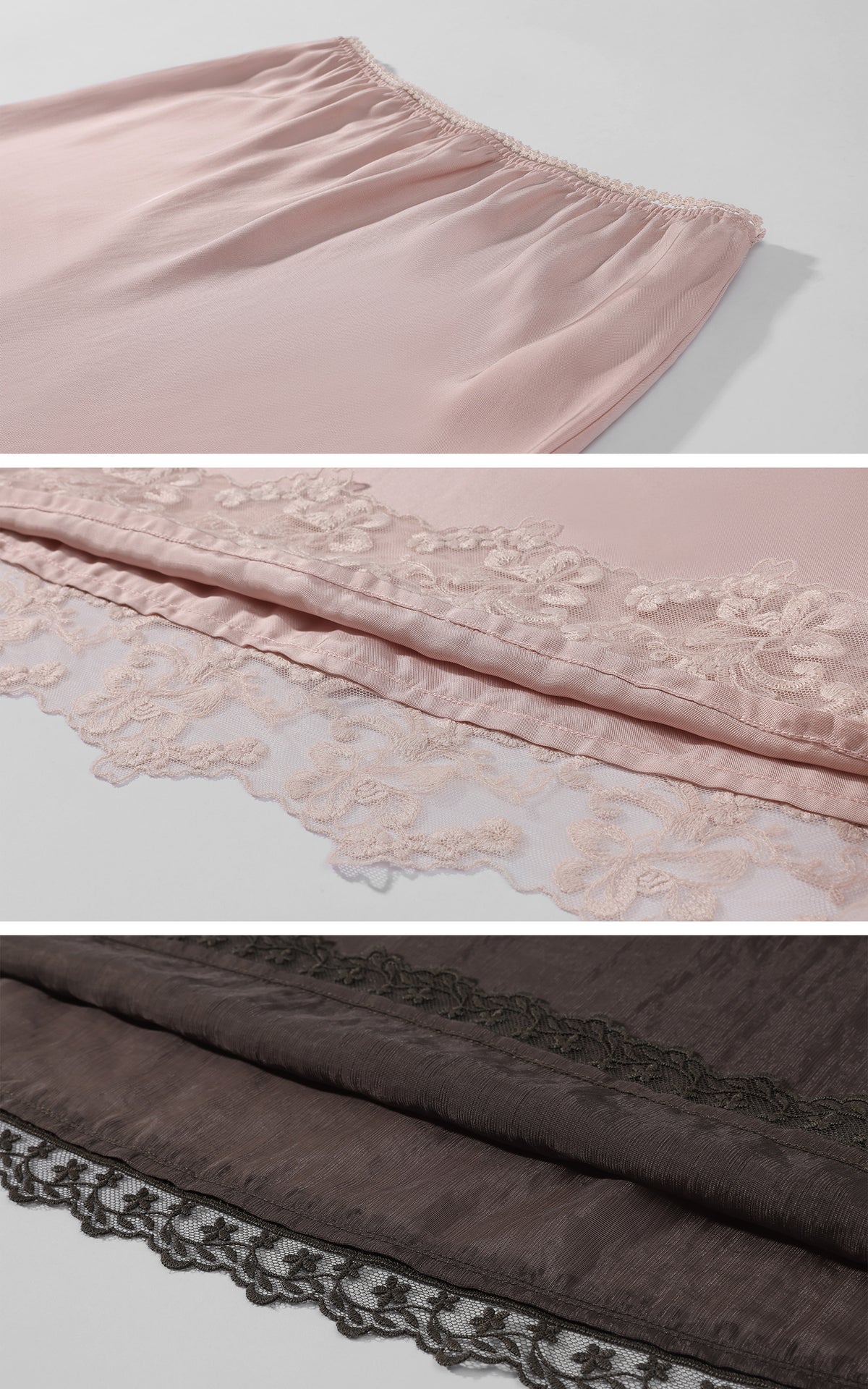 0122stepll Two-Piece Layered Lace Midi Skirt