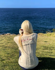 Rase le sol Sculpted V-Neck Cable Knit Top