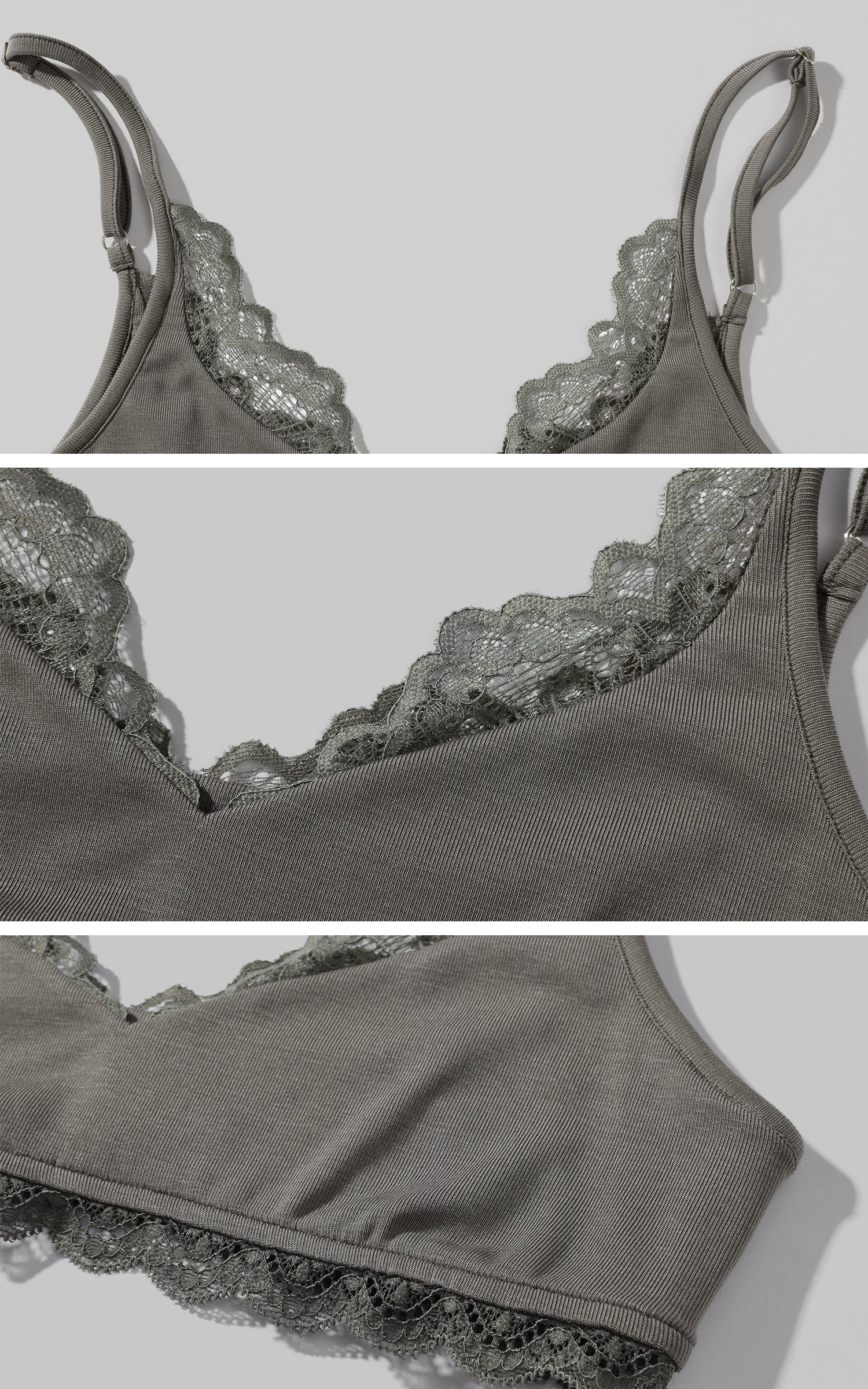 Rase le sol Draped Mesh Top with Lace Trim Camisole Set - PINKPARKS