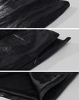 ROVENTE Faux Leather Tailored Blazer & Pencil Skirt Set