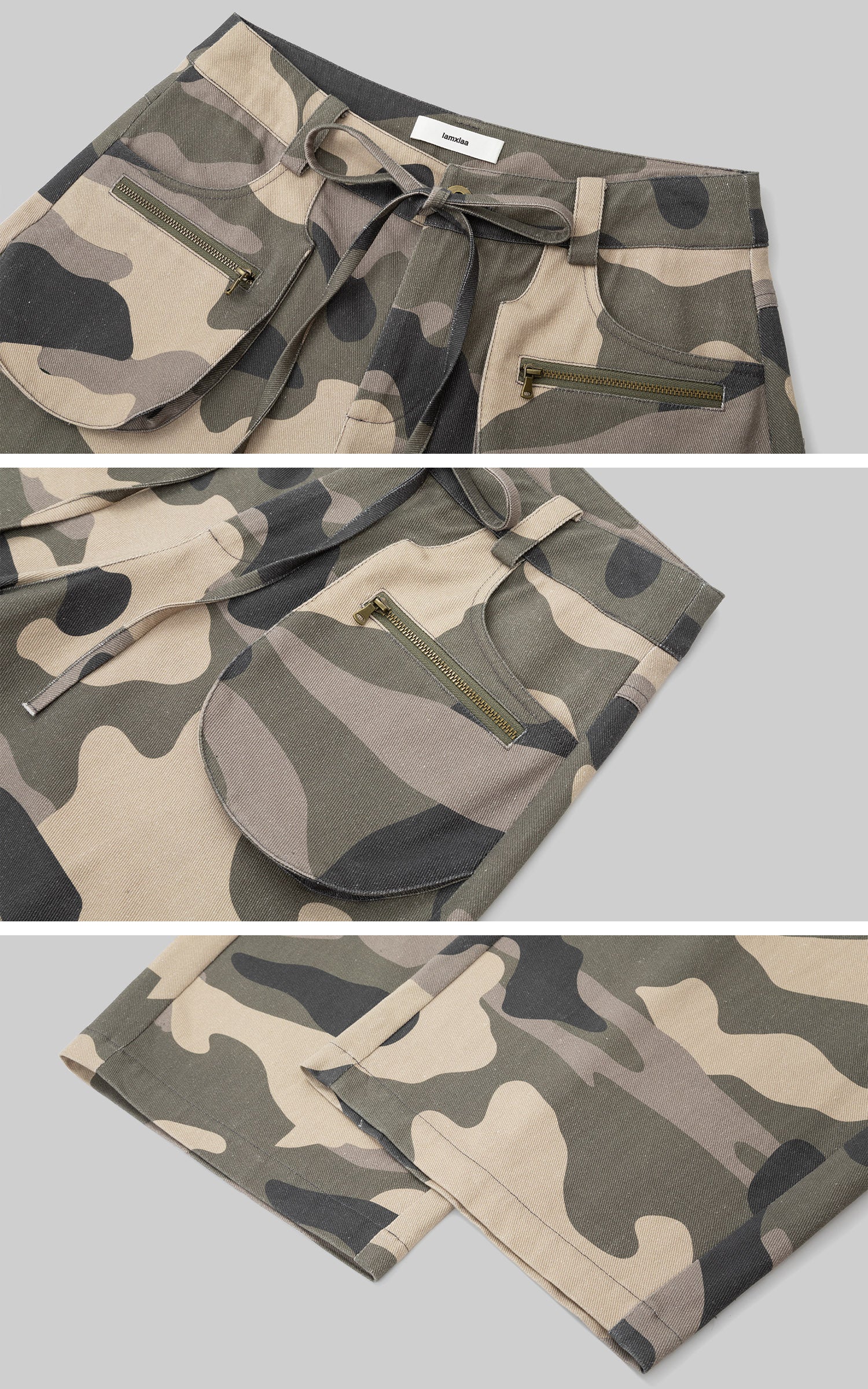 IAMXIAA Camo Wide-Leg Utility Pants
