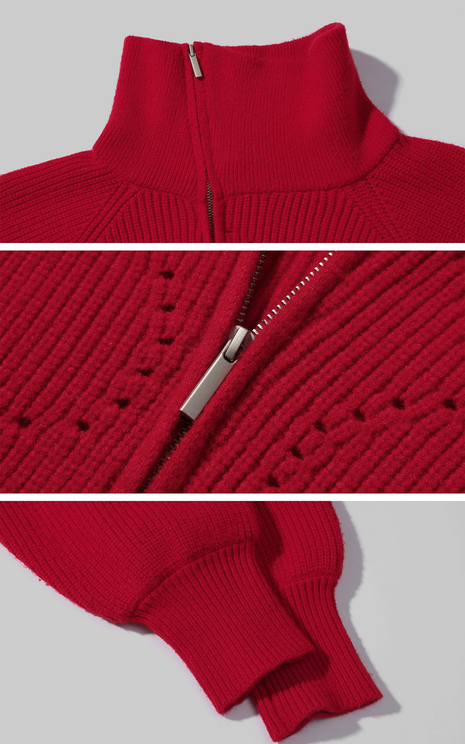 Rase le sol High Neck Oversized Wool Sweater Jacket