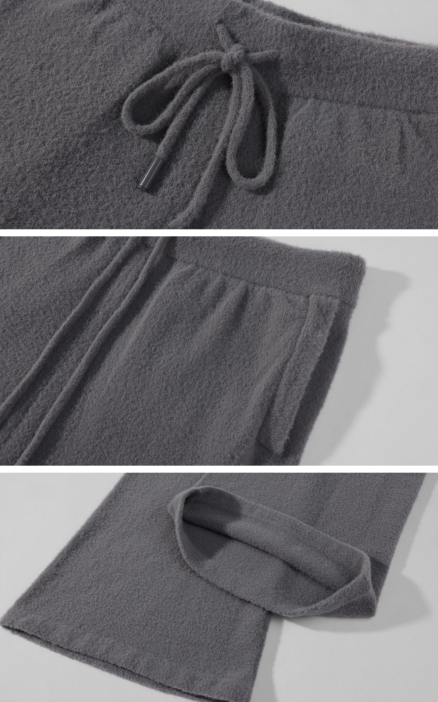 WARDEN EDGE Brushed Knit Hoodie Camisole &amp; Wide-Leg Pants Set