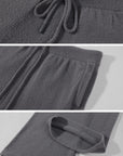 WARDEN EDGE Brushed Knit Hoodie Camisole & Wide-Leg Pants Set